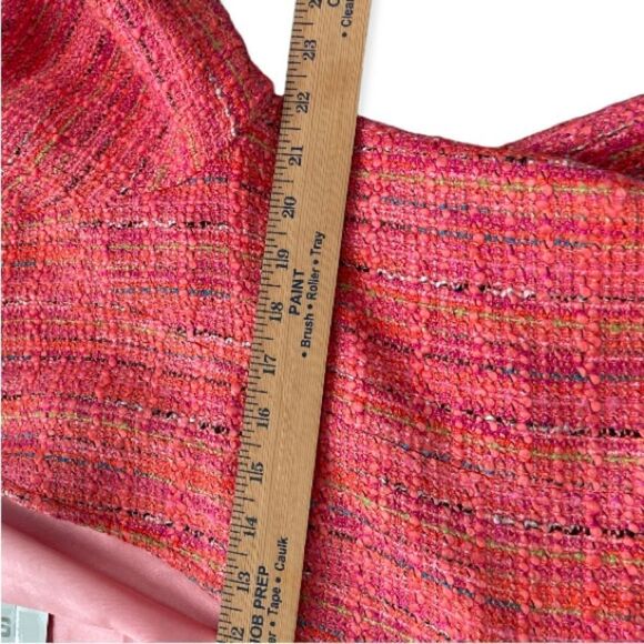 Chicos Peach Knit Blazer Lined 3 Large V Neck Top Button Coat Career Womens - Picture 4 of 7